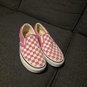 Vans pink and white checkered Women's size 7.5